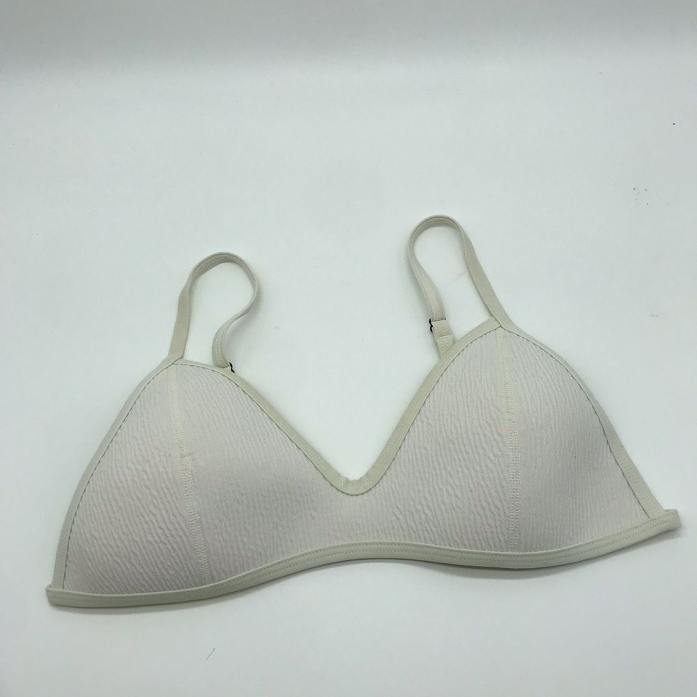 Triangl Swim Swimwear Small White Bikini Top 100% Neoprene Triangle Top
